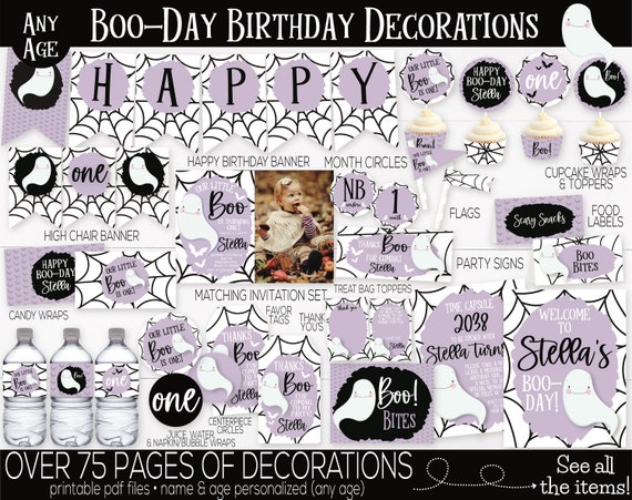 Little Boo Boo Day Purple Ghost Birthday Party Decorations Halloween Birthday Our Little Boo First Birthday Party 1st Birthday Cute Ghost Il_570xn