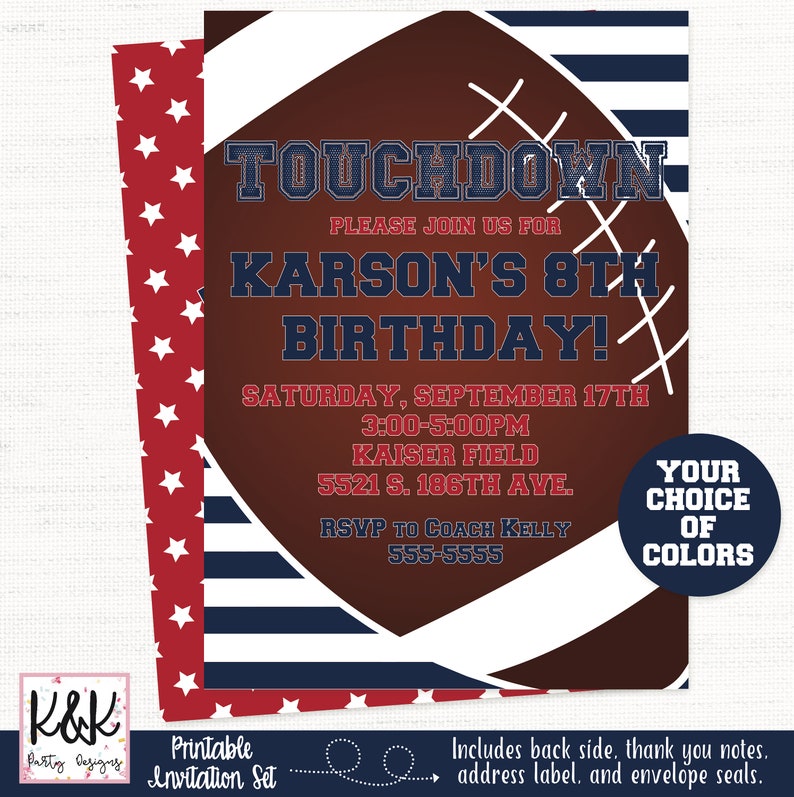 Football Birthday Banner, Football Birthday Party Decorations, Tailgate Party, Sports Birthday Party, Football Printable, Boys Birthday image 8