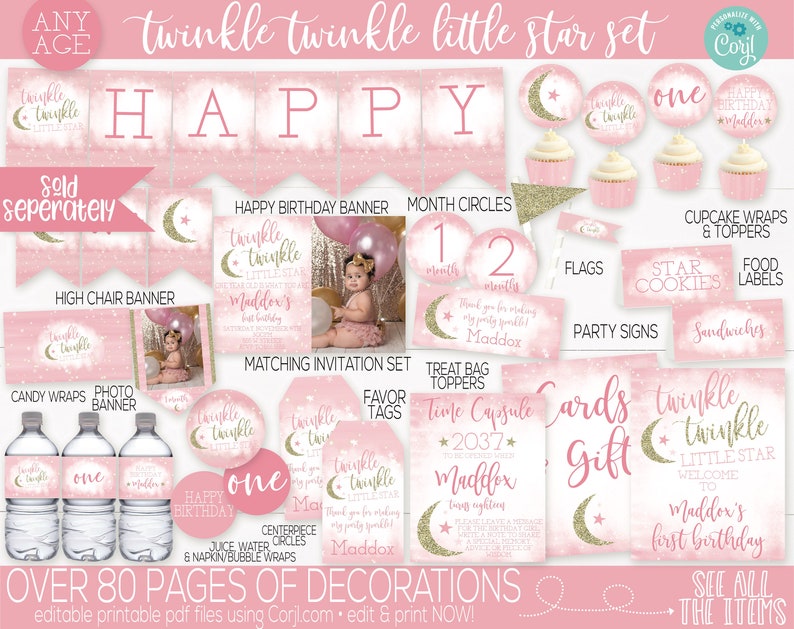 Twinkle Twinkle Little Star Favor Tag, Twinkle Little Star Thank You, Twinkle Little Star Party Favor, Twinkle Twinkle Little Star Decor immagine 5