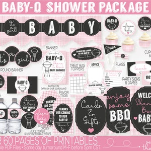 Baby Q Baby Shower Invitation, BBQ Baby Shower Invitation, Couples Baby Shower, Coed Baby Shower, Baby-Q Baby Shower Decorations, Pink Girl image 5