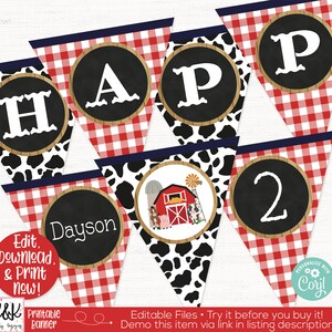 Farm Birthday Banner, Farm Birthday Party Decorations, Barnyard ...