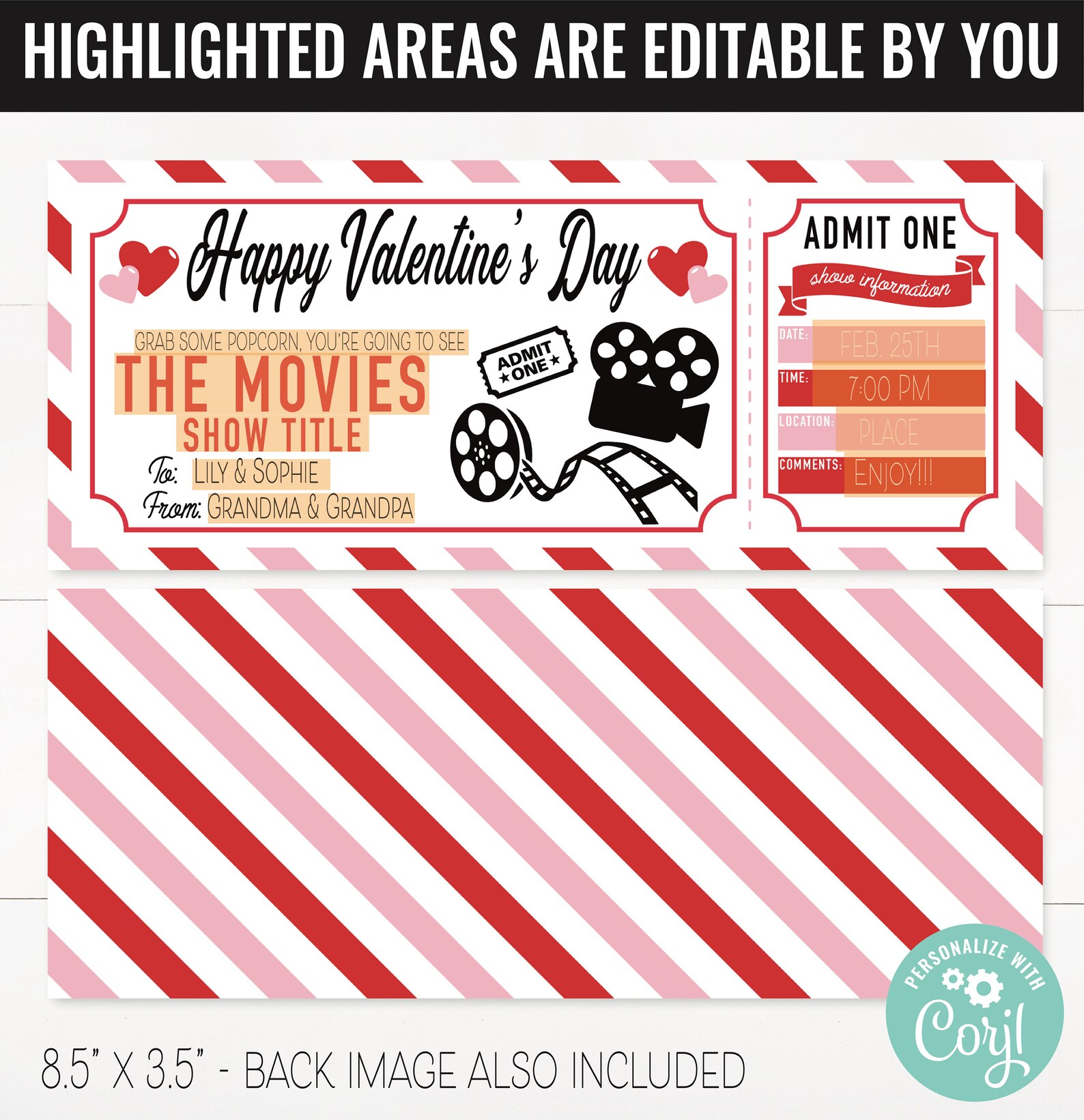 Valentine's Movie Ticket Surprise Gift Voucher Surprise | Etsy