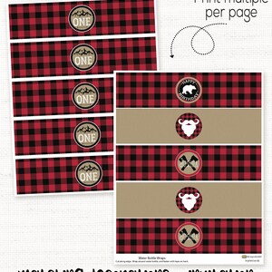 Lumberjack Water Bottle Labels, Lumberjack Drink Labels, Lumberjack ...