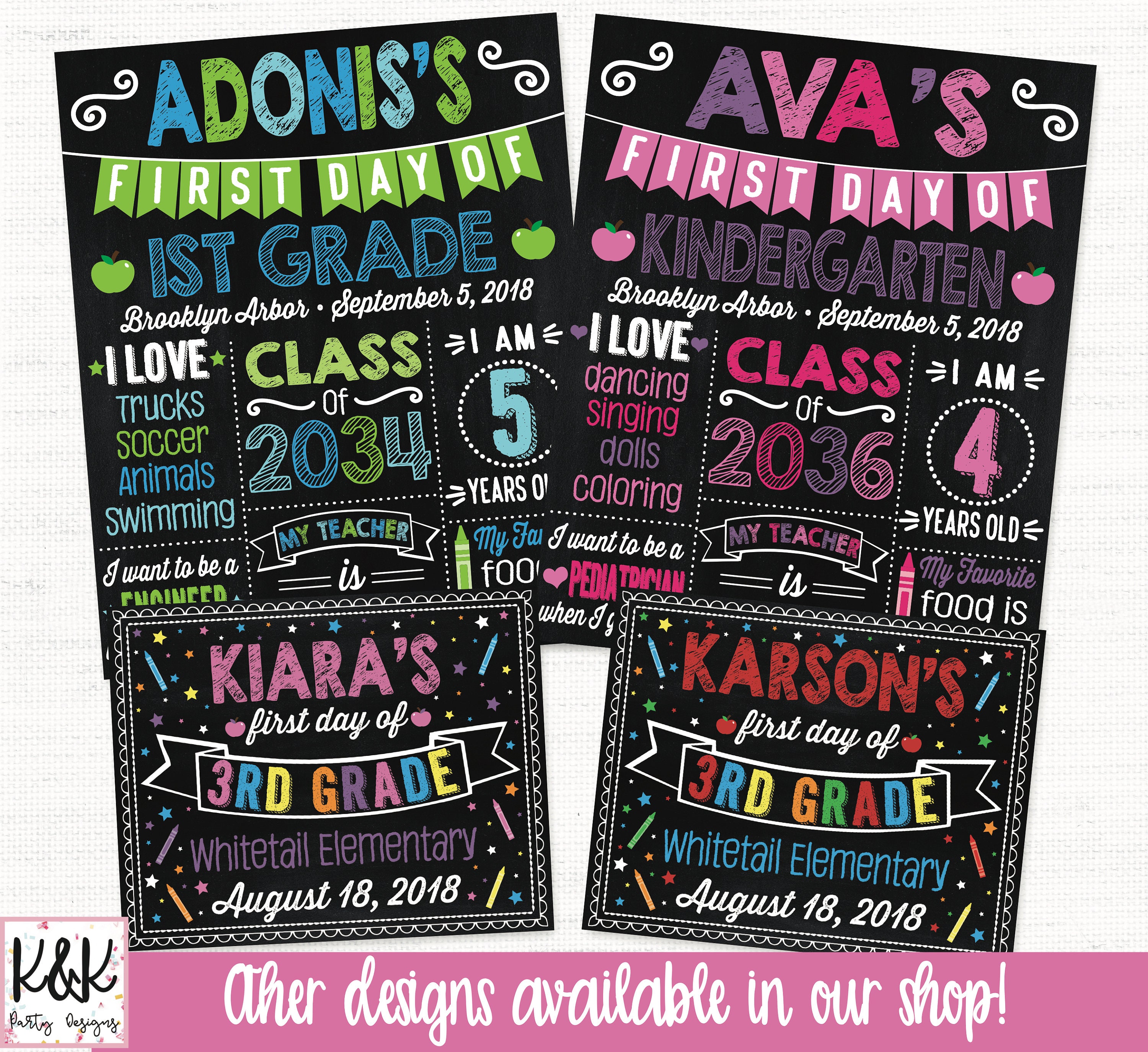 First Day of School Sign Printable Back to School Chalkboard | Etsy