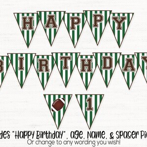 Football Birthday Banner, Football Birthday Party Decorations, Tailgate Party, Sports Birthday Party, Football Printable, Boys Birthday image 2