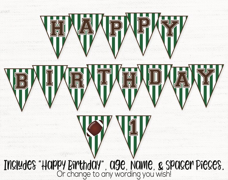 Football Birthday Banner, Football Birthday Party Decorations, Tailgate Party, Sports Birthday Party, Football Printable, Boys Birthday image 2