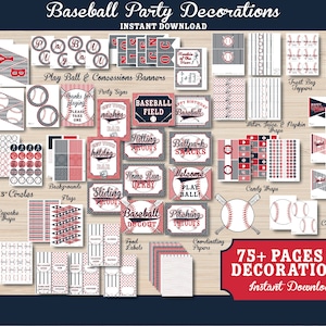 Baseball Birthday Party Decorations, Baseball Birthday Printable ...