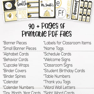 Bee Classroom Calendar Set Printable, Bee Theme, Teacher Supply, Printable Classroom Teacher Decoration and Supplies, Bee Calendar Board Set image 7