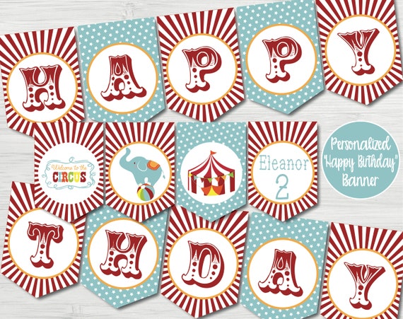 Editable Circus Birthday Party Banner, Circus Carnival Birthday Party Decorations, Carnival Party Banner, Carnival Party Decorations, 1st Il_570xn