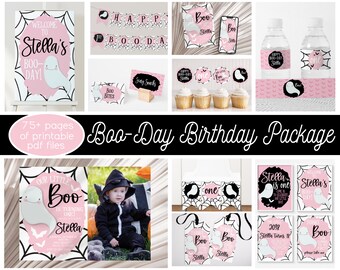 Little Boo Pink Ghost Birthday Party Decorations, Halloween Birthday, Our Little Boo is Two, First Birthday Party, 1st Birthday, Cute Ghost