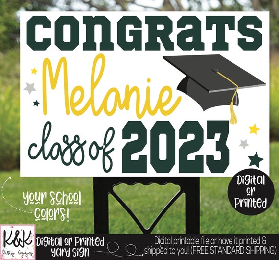 Graduation Yard Sign, Class of 2023, Graduation Party Signs, Congrats Grad Sign, 2023 Senior Year Sign, Personalized Senior Graduation Sign Il_570xn