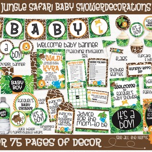 Safari Baby Shower Decorations - Jungle Baby Shower Decorations - Safari Baby Shower - Jungle Party - Safari Baby Shower Printable - Games
