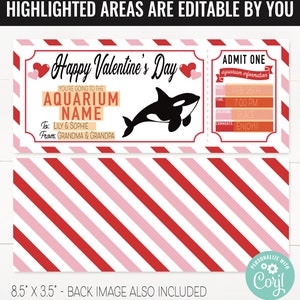 Aquarium Ticket Surprise Gift Voucher, Aquarium Surprise Trip Printable ...