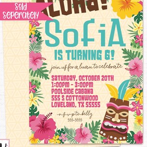 Luau Party Cupcake Toppers, Luau Birthday Cupcake Toppers, Luau Party Decorations, Tropical Party Decor, Luau Printable, Tiki Party, Hawaii Bild 8