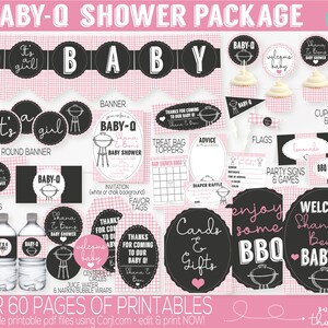 Baby Q Baby Shower Decoration, Baby Q Invitation, BBQ Baby Shower, Couples Baby Shower Decoration, Coed Baby Shower, Baby-Q Baby Shower Pink