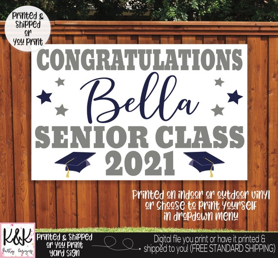 Graduation Banner Class of 2021, Graduation Party Decorations, 2021 Senior Banner, Personalized Photo Graduation Banner, Graduation Backdrop Il_570xn