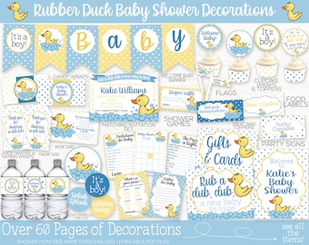 Rubber Duck Baby Shower Decorations, Rubber Ducky, Duck Baby Shower Decor, Rubber Duck Baby Shower Invitation, Baby Shower Printable, Banner