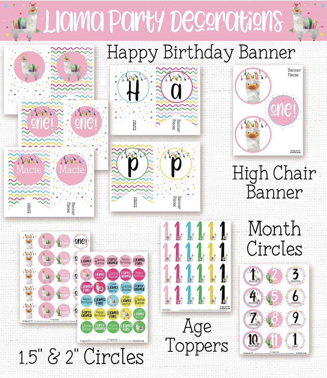Llama Birthday Party Invitation Printable Llama Party - Etsy