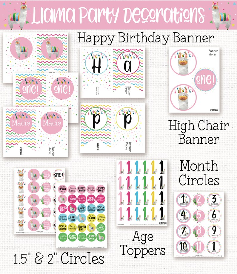 Llama Birthday Party Invitation Printable Llama Party - Etsy