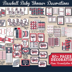 Baseball Baby Shower Decorations, Baseball Party Decorations, Coed Baby Shower Decorations, Sports Baby Shower Decorations, Boy Baby Shower