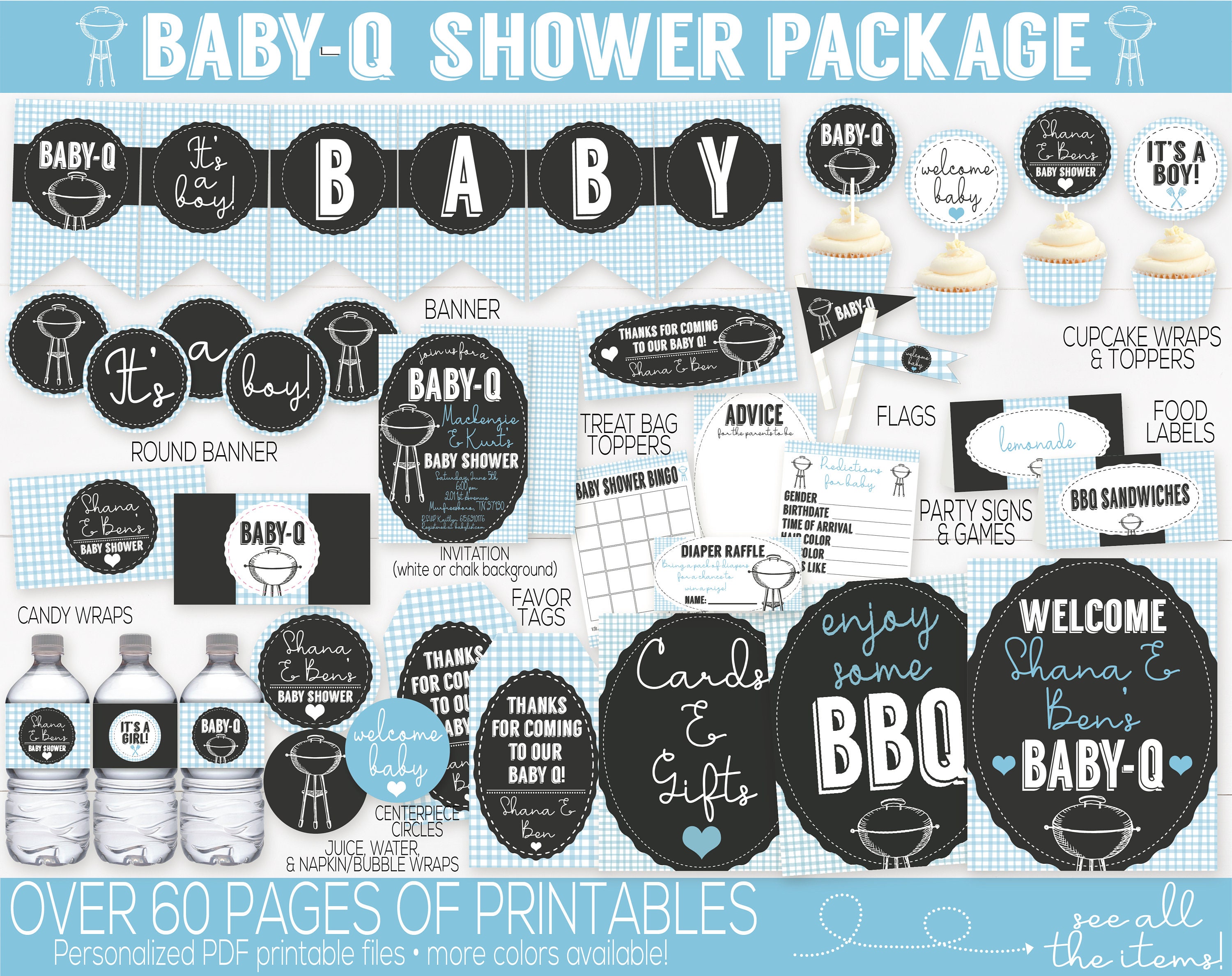 Baby Q Baby Shower Decorations Baby Q Invitation BBQ Baby Etsy