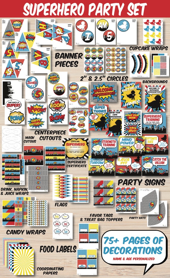 Superhero Party - Superhero Birthday - Superhero Party Decorations - Superhero Party Printables - Superhero Birthday Party - Superhero Banne Il_570xn