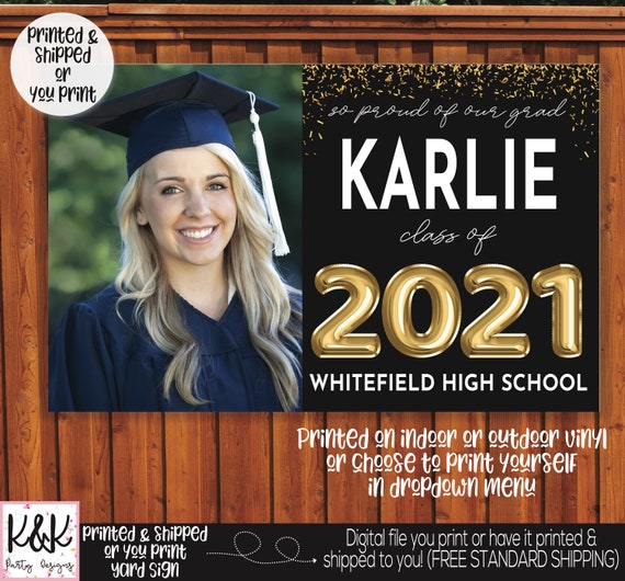 Graduation Banner Class of 2021, Graduation Party Decorations, 2021 Senior Banner, Personalized Photo Graduation Banner, Graduation Backdrop Il_570xn