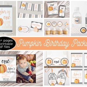Little Pumpkin Birthday Party Decorations Pumpkin First Birthday Pumpkin 1st Birthday Buffalo Plaid Check Fall Birthday Invitation Printable