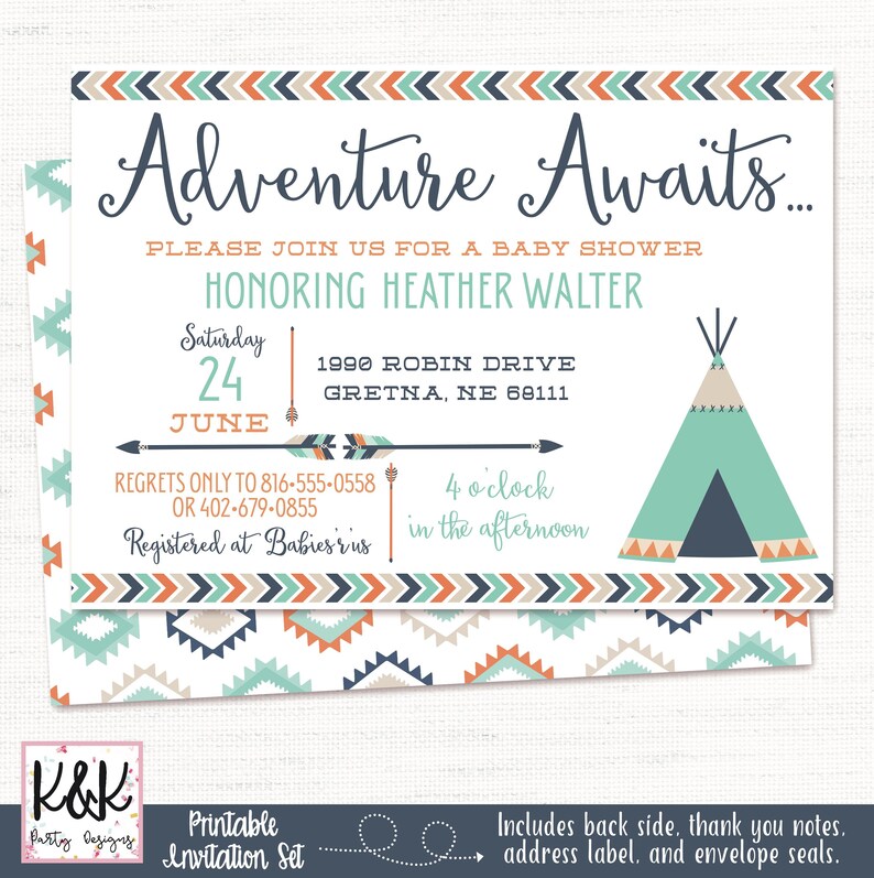 Tribal Baby Shower Invitation Decorations Image 0