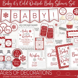 Baby It&#39;s Cold Outside Baby Shower Decorations, Winter Baby Shower, Baby Shower Games, Holiday Baby Shower, Snowflake Baby Shower, Printable
