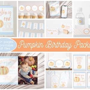 Little Pumpkin Birthday Party Decorations, Pumpkin First Birthday, Pumpkin 1st Birthday, Boy Birthday, Fall Birthday, Invitation, Printable