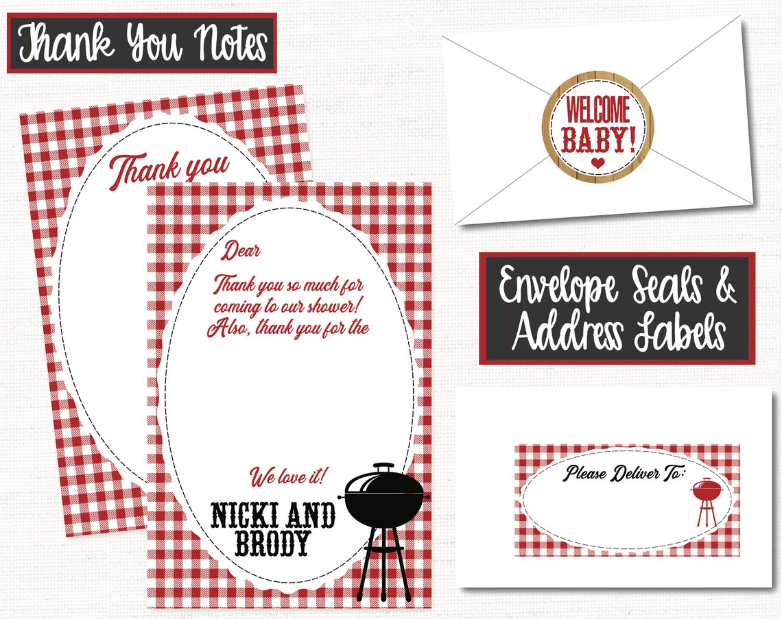 Baby Q Food Labels Baby Q Baby Shower Decorations Baby Q Etsy