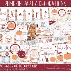 Little Pumpkin Birthday Party Decorations, Pumpkin First Birthday, Pumpkin 1st Birthday, Girl Birthday, Fall Birthday, Invitation, Printable