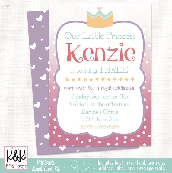 Princess Invitation - Princess Party Printables - Little Princess Invitation - Princess Birthday - Princess Party - Princess Decorations Il_570xn