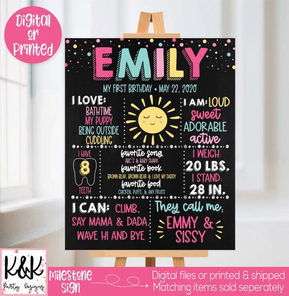 Sunshine Chalkboard, Sunshine Birthday Party Decoration, Our Little Sunshine, Sunshine Sign, Chalkboard Sign, Sunshine First Birthday, 1st Il_570xn