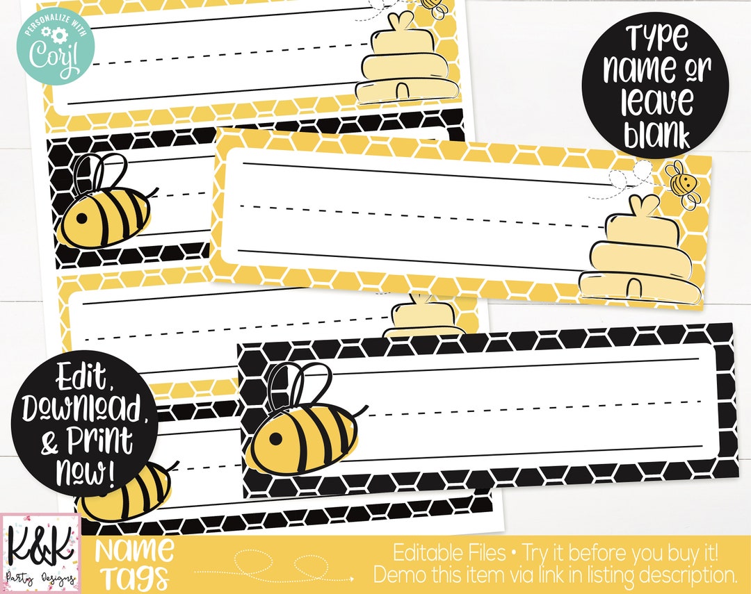 Free Printable Bumble Bee Name Tags Free Printable Bumble Bee Name Tags