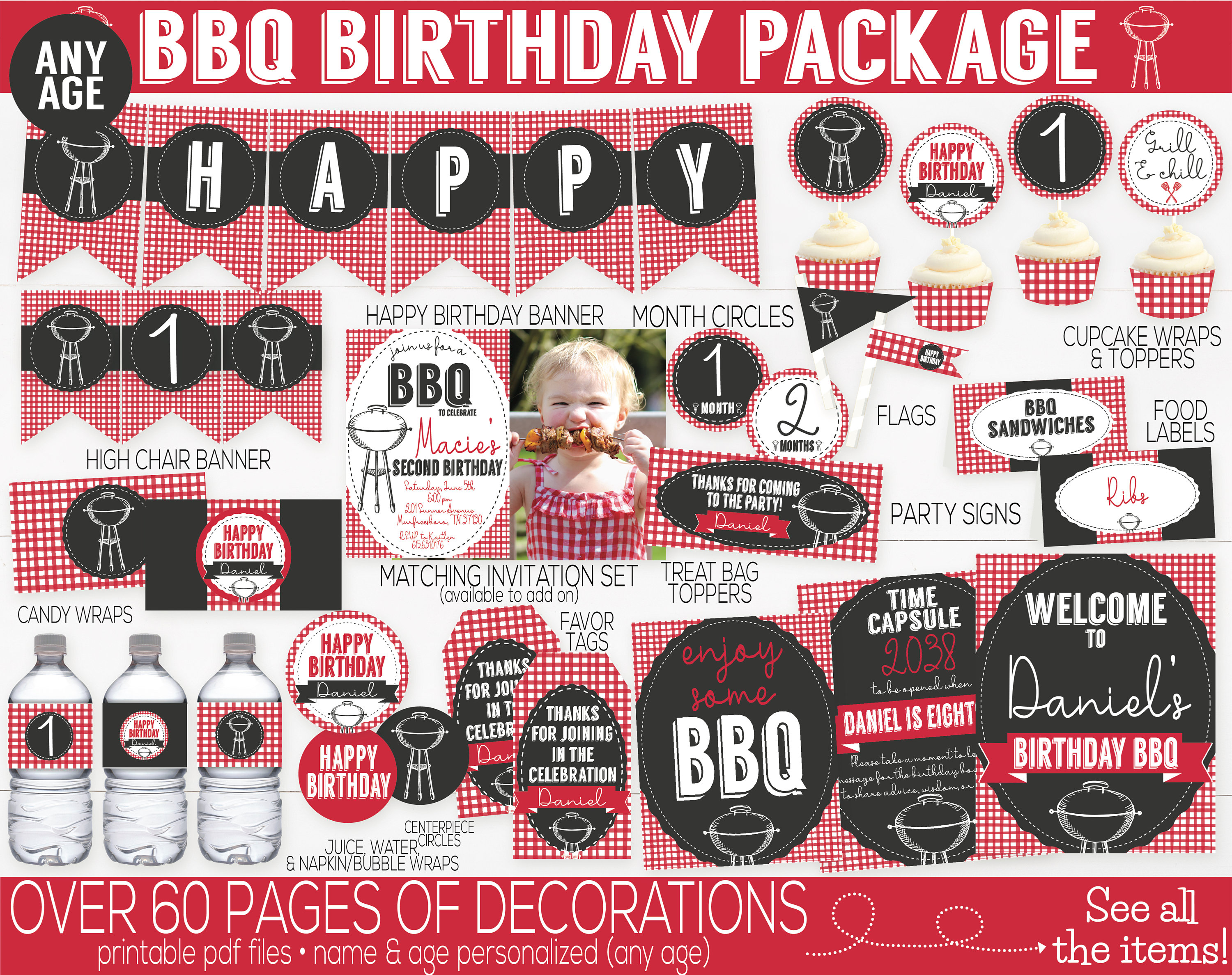 BBQ Birthday Party Decorations Barbecue Birthday Party - Etsy