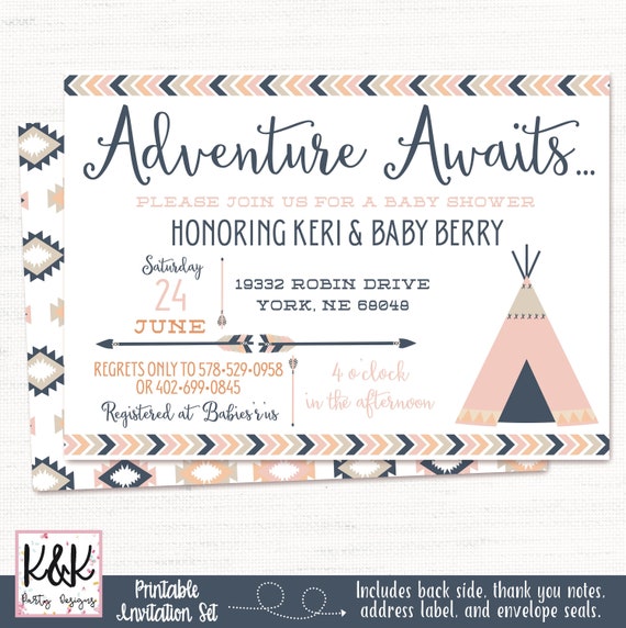 aztec baby shower invitations