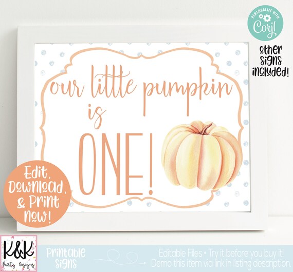 Pumpkin Party Signs, Pumpkin Welcome Sign, Pumpkin Birthday Party Decorations, Our Little Pumpkin, Boy Birthday, Fall Birthday, 1st Birthda Il_570xn