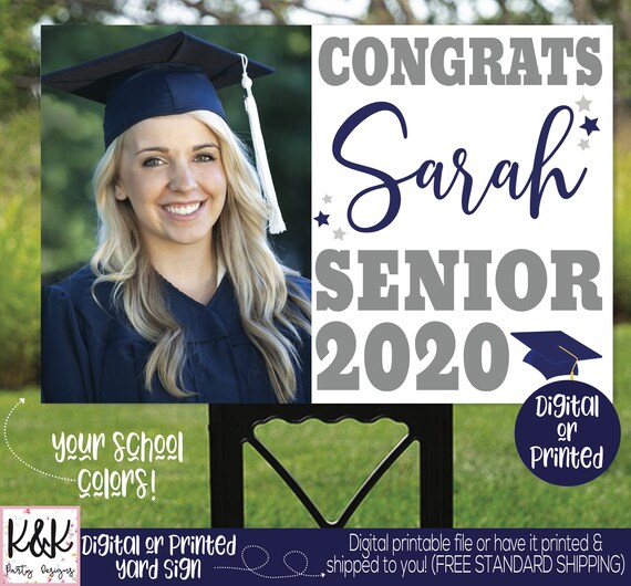 Graduation Yard Sign, Class of 2020, Graduation Party Signs, Congrats Grad Sign, 2020 Senior Year Sign, Personalized Picture Graduation Sign Il_570xn