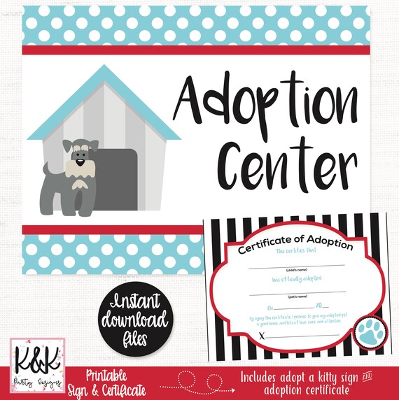 Adopt A Puppy Certificate Printable
