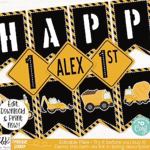 Construction Birthday Party Banner, Construction Birthday Party Decorations, Dump Truck Birthday Party, Under Construction, Boys Birthday