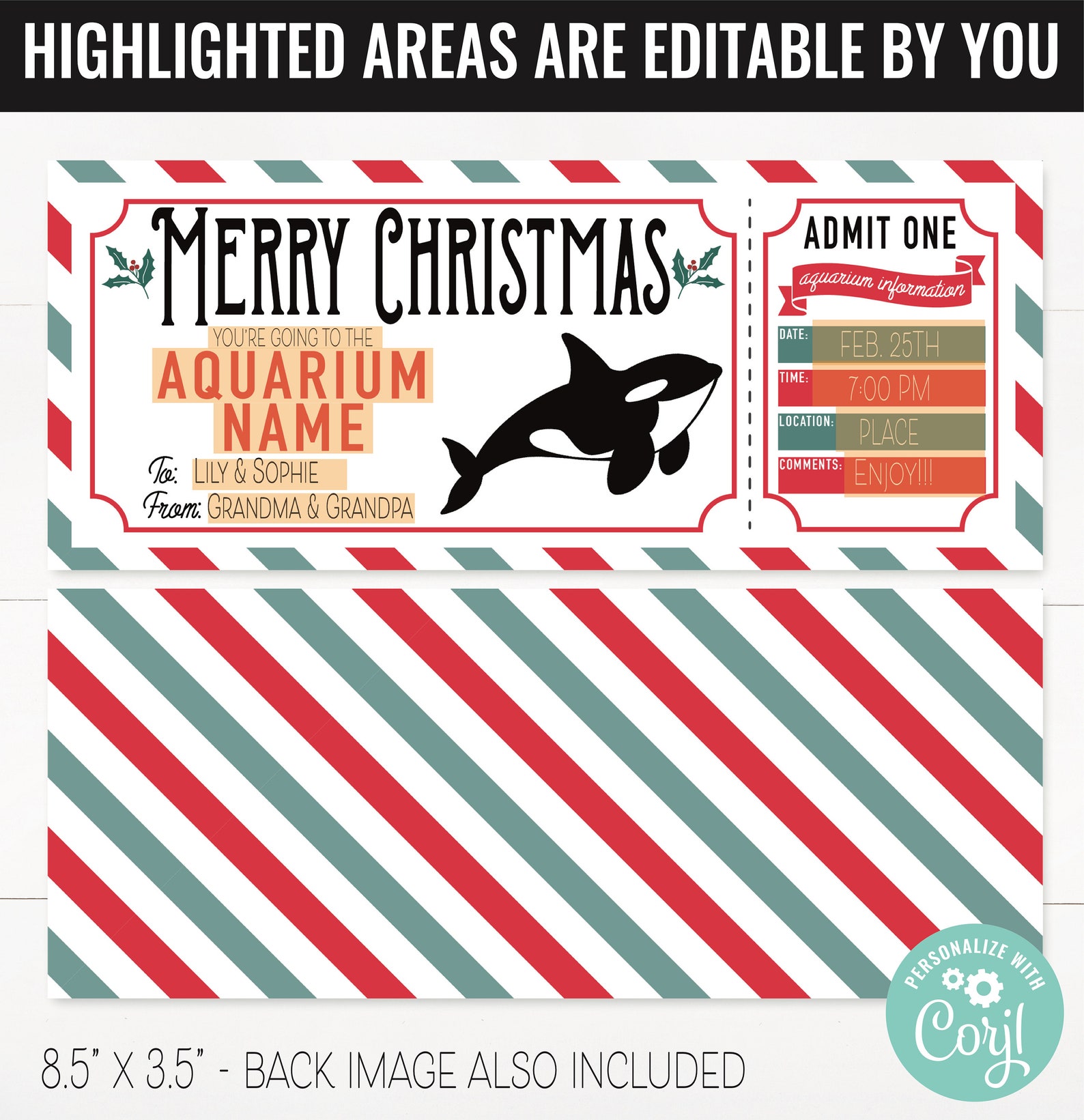 Aquarium Ticket Surprise Gift Voucher Aquarium Surprise Trip Etsy
