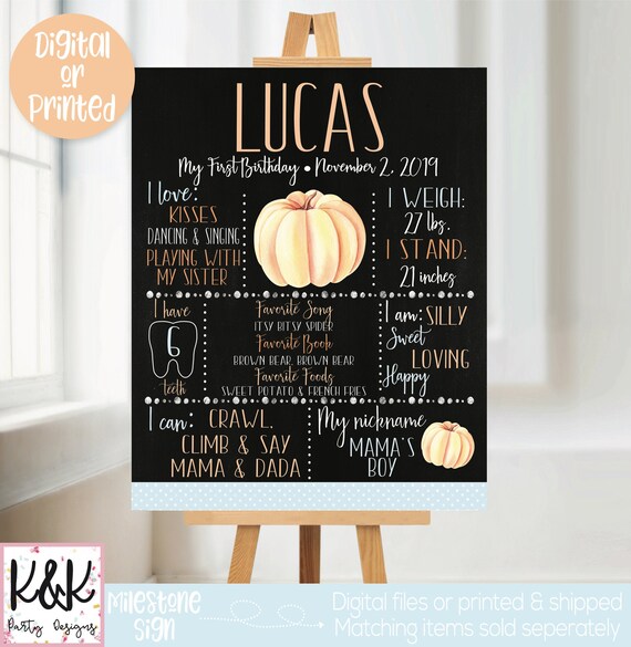 Pumpkin Birthday Party Chalkboard, Pumpkin Birthday Party Decorations, Our Little Pumpkin is One, Pumpkin Sign, Chalkboard Sign, First Birth Il_570xn