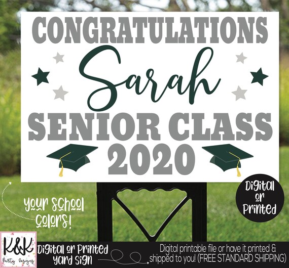 Graduation Yard Sign, Class of 2020, Graduation Party Signs, Congrats Grad Sign, 2020 Senior Year Sign, Personalized Senior Graduation Sign Il_570xn