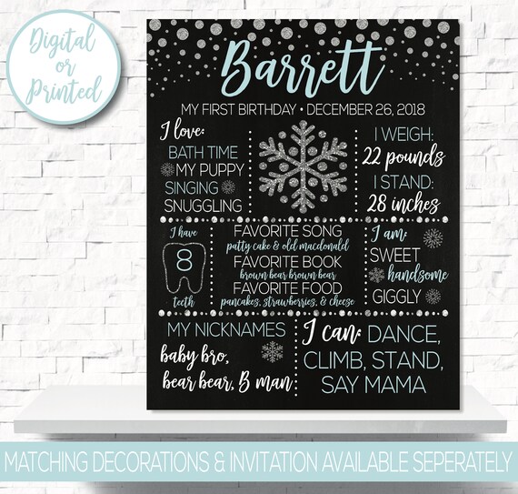 Winter Onederland Birthday Chalkboard Sign, Winter Onederland Birthday Party Decorations, Boy First Birthday Chalkboard, Winter Birthday Il_570xn