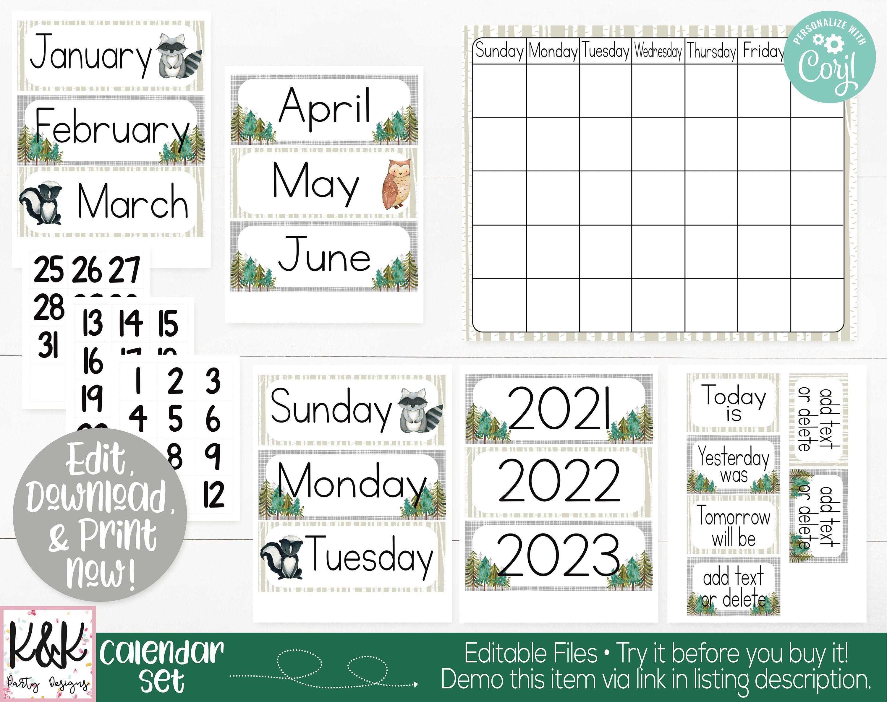 Woodland Classroom Calendar Set Printable, Woodland Forest Theme, Teacher Supply, Classroom Teacher Decoration and Supplies, Calendar Board - Etsy Woodland Classroom Calendar Set Printable, Woodland Forest Theme, Teacher Supply, Classroom Teacher Decoration and Supplies, Calendar Board - Etsy