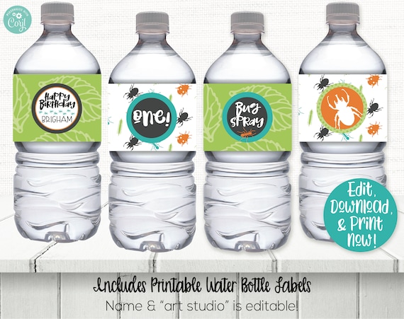 Bug Water Bottle Labels, Insect Water Bottle Labels, Bug Drink Labels, Bug Birthday Party Decorations, Insect Birthday Party Decorations Il_570xn