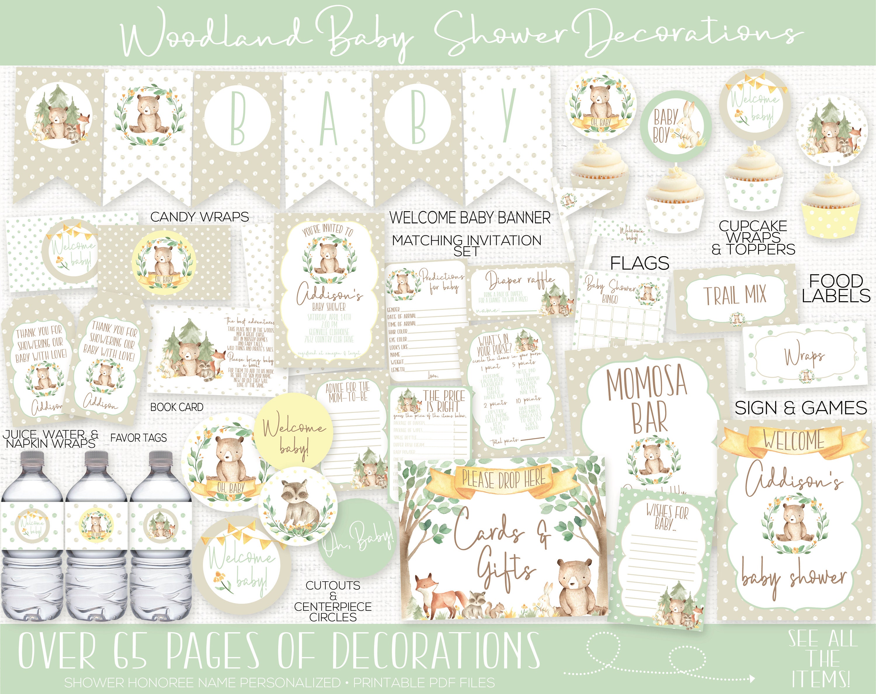 Woodland Mushroom Baby Shower Stickers Or Favor Tags — Party Beautifully