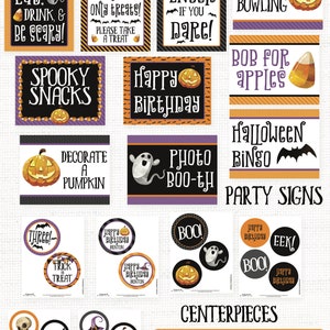 Halloween Birthday Party Decorations, Halloween Party Printable ...